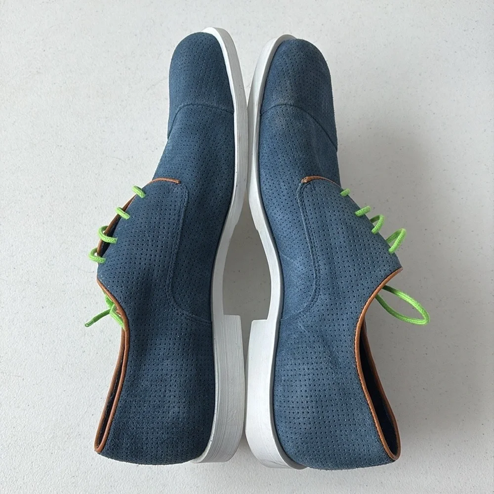 Moods of Norway Blue Suede Oxfords EU 45